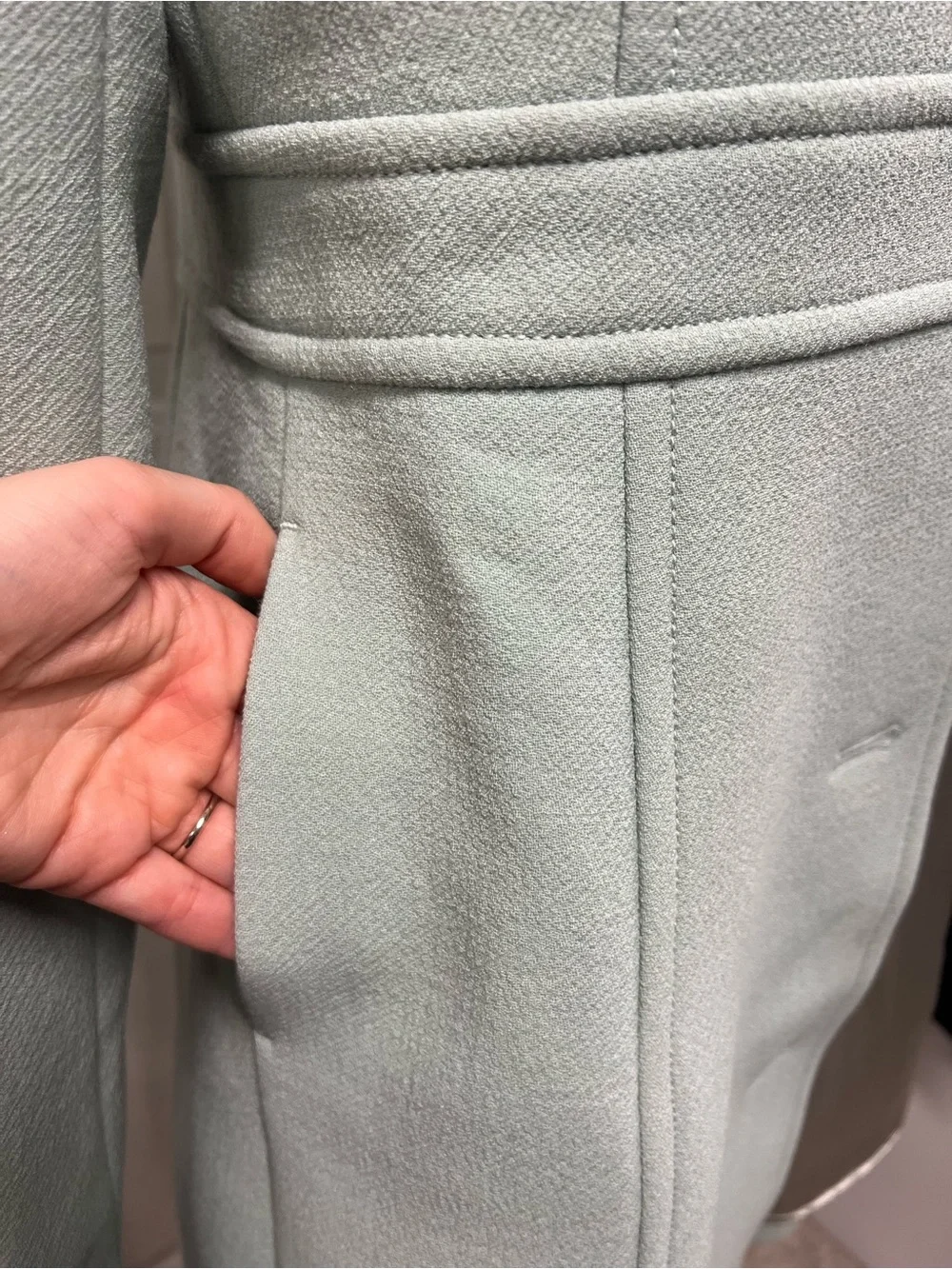 J.Crew Classic Lady Day Coat Italian Double Cloth Mint Green Wool Size 4 Tall